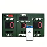Multi-Sport Electronic Scoreboard, Waterproof Portable Digital Score Keeper with Bluetooth App Control for iOS & Android, for Baseball, Softball, Basketball, Football & More