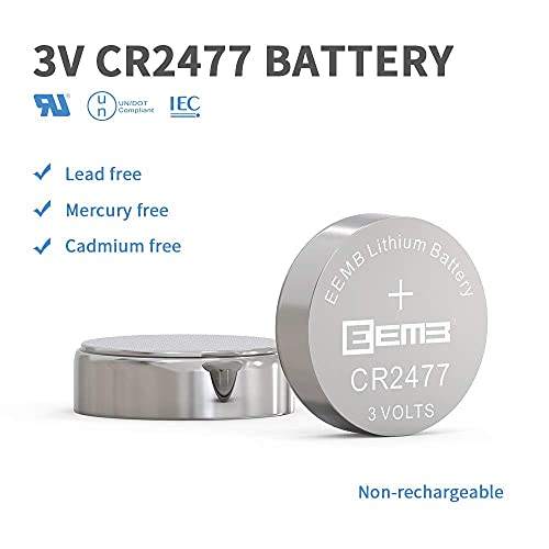 5Pcs Eemb Cr2477 Li-Mno2 Non-Rechargeable Lithium Battery 3V Button Coin Cell Battery Trusted Quality 1000Mah Ul Certified Do Not Charge Battery #TOP4