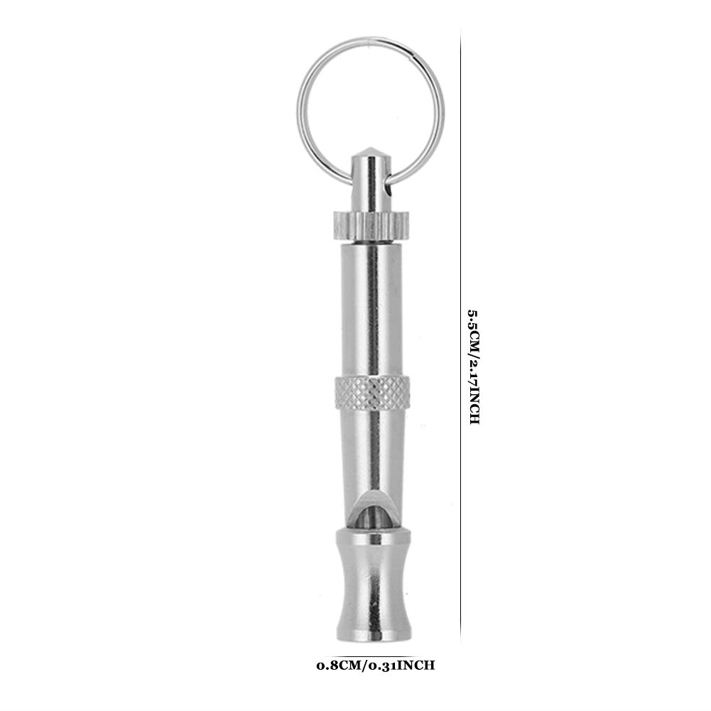 20 Unids/Set Silbatos para Perros,Silbato para Perros de Acero Inoxidable de Longitud Ajustable para Dejar de Ladrar con Anillo Colgante de Metal