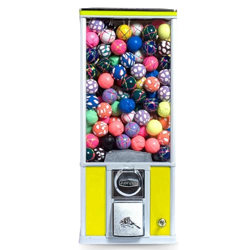 Vending Machine - Beaver Capsule Vending Machine - 26” Tall Prize Machine for 2” Inch Capsules with Beaver Coin Mechanism - Yellow