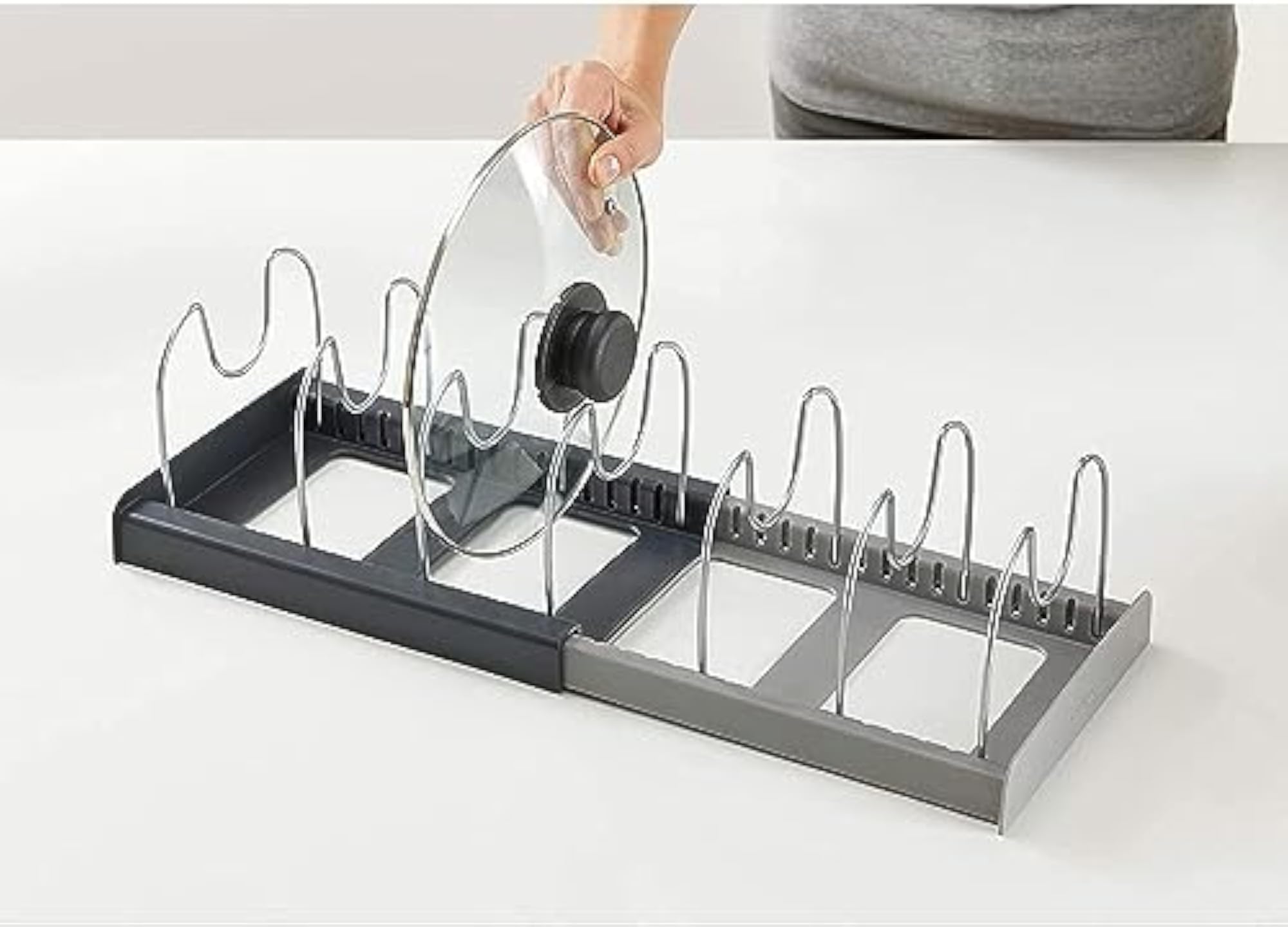 7 Slots Kitchen Pot Pan Storage Rack Organizer
