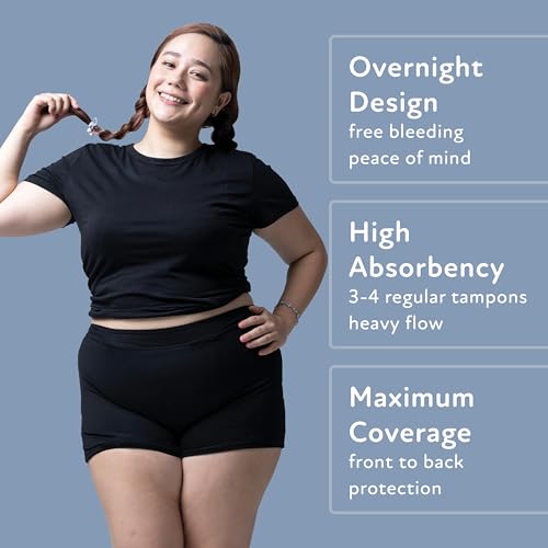 Goat Union Overnight Period Shorts for Women - 2" Absorbent Sleep Period Boyshorts Heavy Flow2