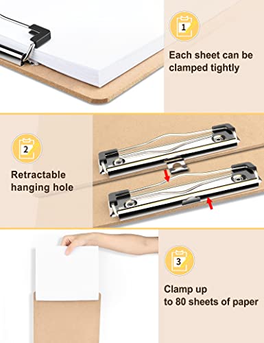 Sunee 12 Packs Brown Clipboards 8.5X11, Wooden Clip Board With Low Profile Clip, Letter Size, Classroom And Office Supplies #TOP3