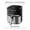 Mondial - Air Fryer Digital Visor Inox 5.3QT Capacity - High Power & Elegant Stainless Steel Finish - Black & Inox