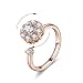 Produktbild AoedeJ Frauen Rotierenden Zirkonia Trauringe Spinning Band Diamantringe Warp Open Einstellbare Ringe (Rose-Gold)