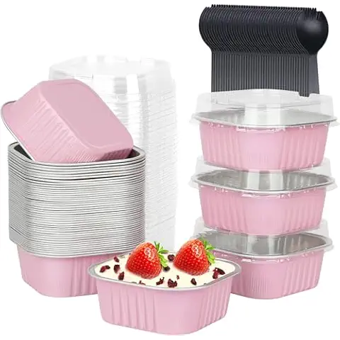 KAHEIGN 50Pcs Mini Cake Baking Cups Set Cover