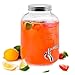 KooK Mason Jar Glass Drink & Beverage Dispenser with Stainless Steel Spigot, 1 Gallon