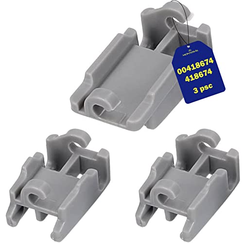 3 Stück Lager zur Halterung 00418674 418674 für Bosch Geschirrspüler Korb Oben Garantie 10 Jahre - MONTERAL