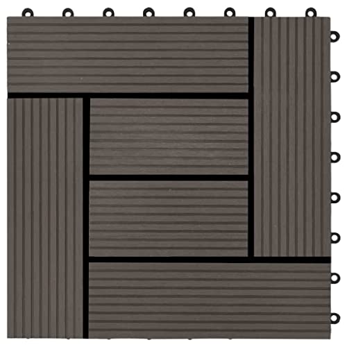 WPC tuintegels, 22 stuks, 30 x 30 cm, 2 m², antislip tegels voor terras, veranda, paviljoen en zwembad, middenbruin, donkerbruin - Image 6