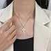 immerFancy Gold Diamond Cross Necklace for Women, 18K Gold Plated Vintage Stainless Steel Sparkling Cubic Zirconia Cross Pendant Necklace Religious Faith Jewelry Gift for Birthday Christmas