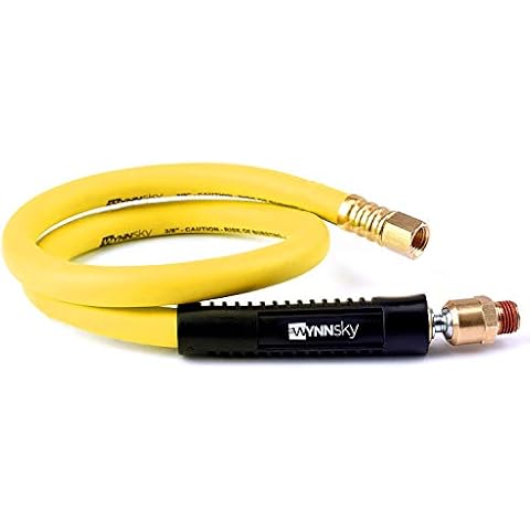 WYNNsky Hybrid Lead in Air Hose 3/8" X 30"(1/4 in. MNPT Ball Swivel x 1/4 in. FNPT Ends) 300 PSI Max Working Pressure, Heavy Duty Air Compressor Hose Cover