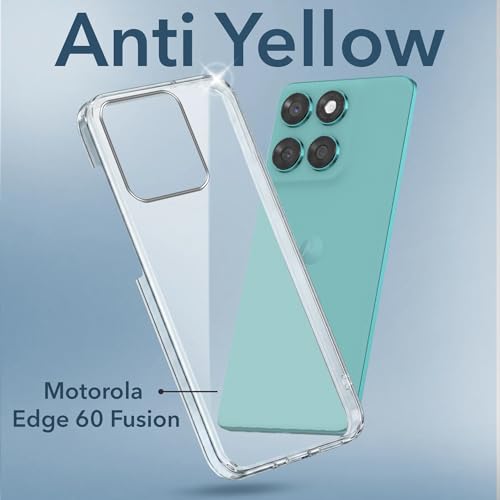 Image of DIZORO Compatible with Motorola Moto Edge 60 Fusion 5G Back Cover Case Clear,[ Anti Yellow ][Military Grade Protection] Hard PC Back Cover Transparent