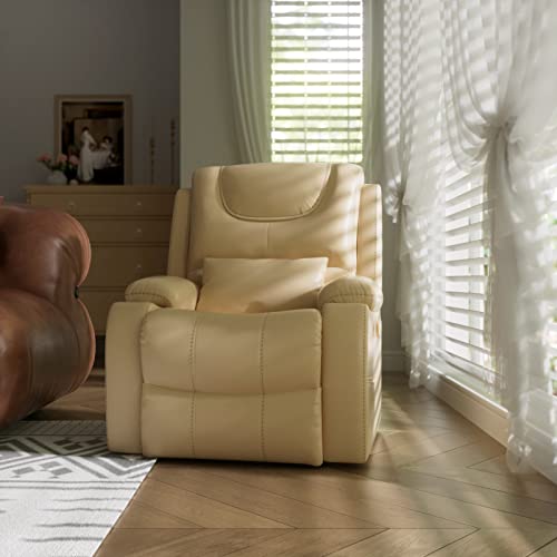 Irene House 9196X Large Recliner Lay Flat Chair Dual Okin Motor Power Lift Chair Recliners For Elderly Infinite Position With Heat Massage Electric Lift Recliner(Beige, Faux Leather) #TOP1