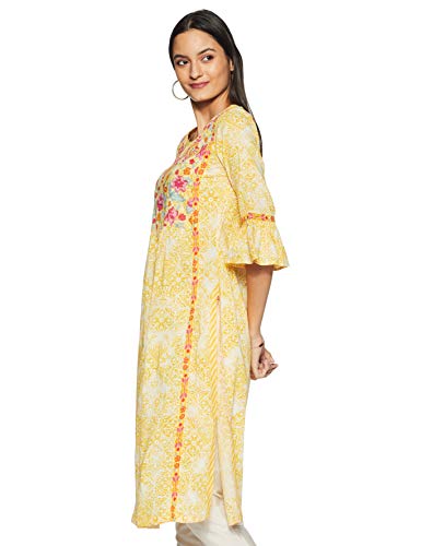 Image of BIBA Women's Cotton Straight Fit Printed Kurta