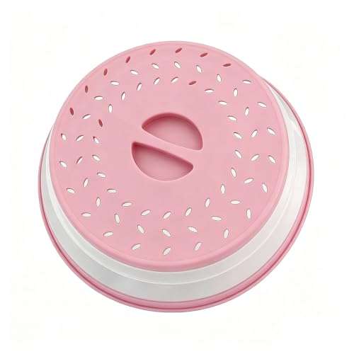 Image of Collapsible Microwave Splatter Cover (10.5 IN,Dark pink) | Microwave Plate Cover With Steam Vent