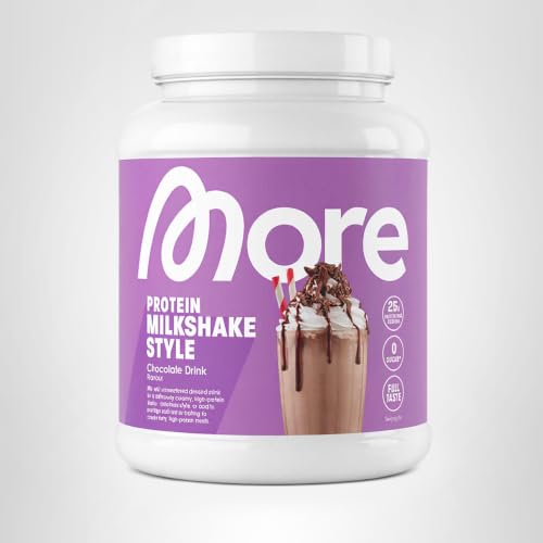 MORE Protein Milkshake, Trinkschokolade, 600 g, Mix aus Whey Konzentrat und Casein ideal zum Muskelaufbau und -erhalt, mit Laktase - made in Germany