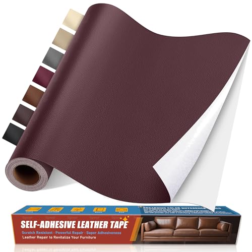 Sgooyir Leder Reparatur Set, Kunstleder Selbstklebend, Kunstleder Reparaturset Flicken Selbstklebend Patch für Autositze, Sofa, Jacken, couch, MöbelV