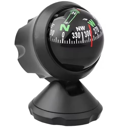 Car Compass Dashboard Mount Compass for Car Adjustable Angle Portable Automotive Travel ABS Guide Ball Vehicle Interior Decoration Accessories Black
