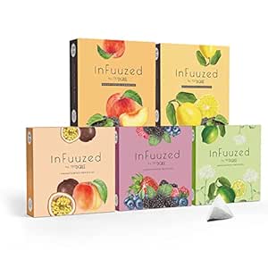 720°DGREE "InFuuzed" Geschmack - 5 Sorten Probierangebot mit Eistee 100 Beutel mind. 50 Liter - Kein Zuckerzusatz, Ohne Kalorien - Natürlich leckere Getränke einfach immer und überall genießen