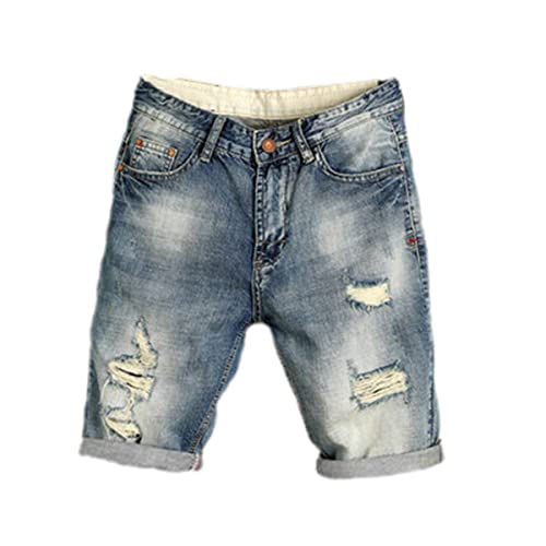 Bermuda homme bleu taille 50 : le short en jean ample qui élimine l'inconfort des vêtements serrés