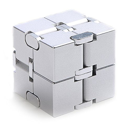 Metal Infinity Cube Silver Aluminum Alloy White Fidget Pressure Reduction Toy