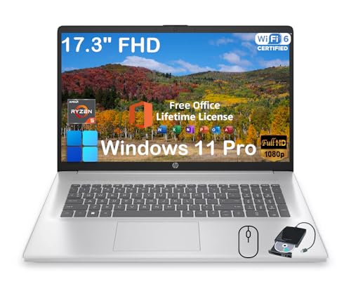 HP (�G�C�`�s�[) 17 �m�[�g�p�\�R�� �r�W�l�X�w���p - �I�t�B�X���C�t�^�C�����C�Z���X&�O�t��CD/DVD�h���C�u�A17.3�C���`FHD 250�j�b�g�f�B�X�v���C�AWin 11 Pro�AAMD Ryzen 5 7430U�A�E�F�u�J����(32GB R