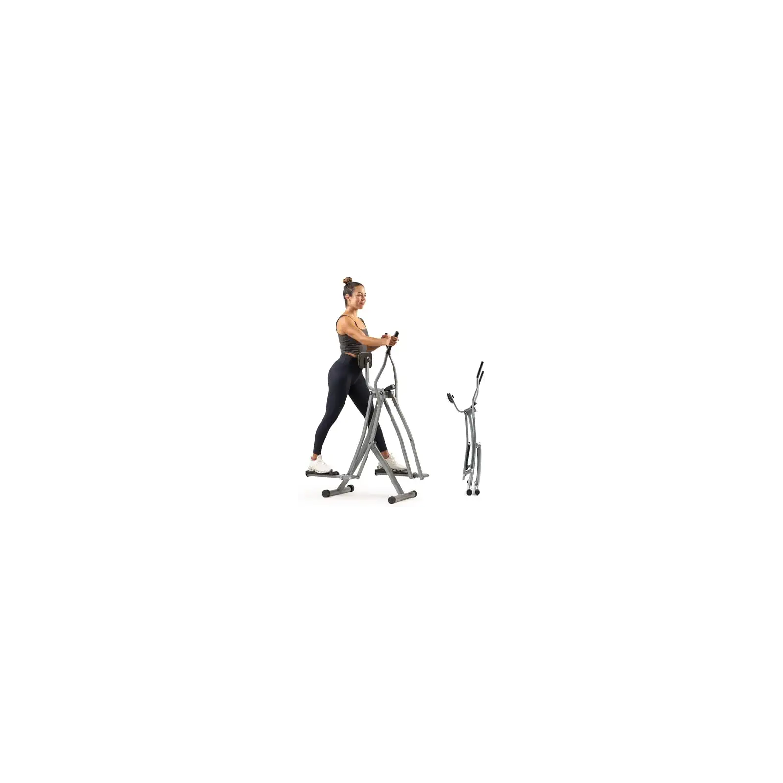 Sunny Health & Fitness Smart Air Walk Elliptical Glider with 30-Inch Stride | 30-Inch Stride, Senior Cross Trainer, Full Body Workout, Air Walker, Low-Impact, Adjustable Abdominal Support
