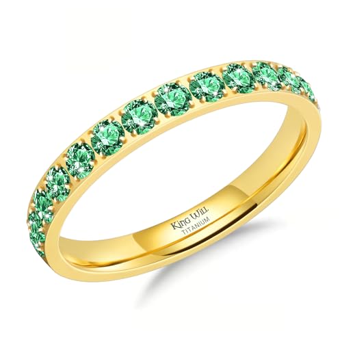 King Will Stackable Titanium Rings Cubic Zirconia Size 5.5