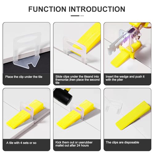 Tile Leveling System Clips 1/8" 2400 Pcs DIY Tiles Leveler Spacers Tile Leveling System for Professional Ceramic Tile and Stone Installation by H-Fire Mid - Image 4