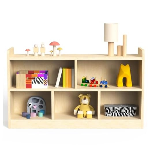 Five-Section Birch Wood Montessori Shelf