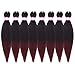 Pre-Stretched Braiding Hair Extensions-12 Inch 8 Packs Synthetic Braiding Hair Crochet Braids, Natural Easy Braid Crochet Hair, Hot Water Setting Professional Soft Yaki Straight Texture (#1B/bug)
