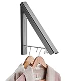 Dr.DJ Wall Mounted Clothes Hanger, Clothes Drying Rack Folding Indoor, Retractable Clothes Drying Ra