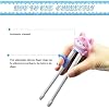Quimoy 2 Pairs Chopsticks for Kids, Automatic Rebound Kids Chopsticks Training, Cute Animal Cartoon Design Chopsticks for Learning and Training, (Pattern)