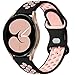Produktbild Surundo Silikon Sport Armbänder Kompatibel mit Galaxy Watch 4 Armband, Galaxy Active 2 40mm 44mm/Galaxy Watch 3/Watch 4 Classic 46mm 42mm/Galaxy Watch 42mm Bänder Damen Herren, Groß Schwarz/Rosa