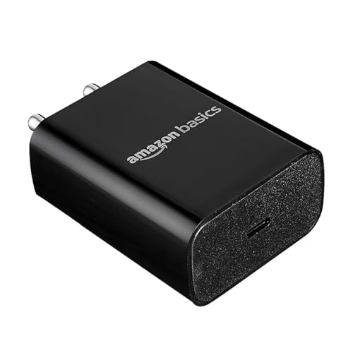 Image of Amazon Basics 25W Compact Wall Charger | Type-C Fast Charging Adapter for Samsung, Xiaomi Phones and iPhone (Black, Without Cable)