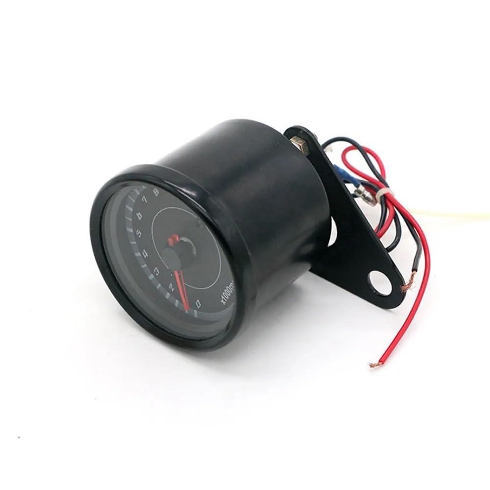 Motorcycle Odometer Gauge 12V 60mm Silver Black Motorcycle Tachometer Tachometer Odometer Rev Counter 0-13000 RPM