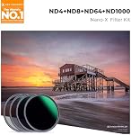 K&F CONCEPT 55mm ND4, ND8, ND64, ND1000 Kit d'objectif pour caméra Lens+ Filter Pouch (Nano-X Series)