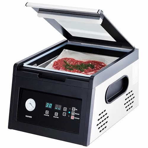 Image of Chamber Vacuum Sealer with Marinating Function,Auto Seal,4.2 Cbm /h,950W,11.5 inch Sealing Width,Stainless Steel,Professional Food Vacuum Packaging Machine for Household and Commercial Use