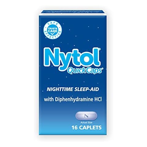 Nytol Quick Caps Nighttime Sleep Aid, Helps You Fall Asleep Fast, 16 Caplets Cover