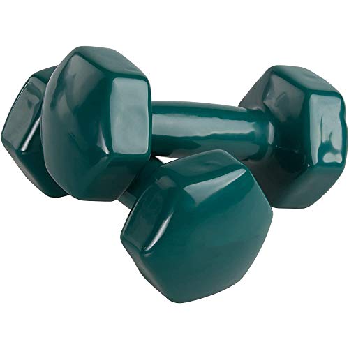 Poecent Set Of 2 Neoprene Dumbbell Hand Weights, Green, 3 Lb,Pair #TOP12