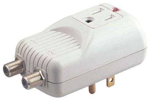 Hubbell HBL1PI750C Spike Shield Non-Metallic Plug-in Style Surge Protective Device with CATV Protection, 1 Outlet, 125V, 50/60Hz, 15A, Off White