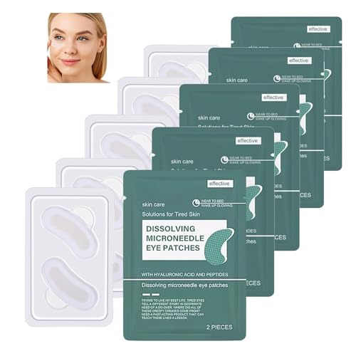 Image of 10PCS Dissolving Microneedle Eye Patches-Nano Microneedle Eye Patch,Hydrating Gel Eyes Mask with Hyaluronic Acid & Peptides,Eye Patches for Dark Circles, Fine Line & Puffy Eyes
