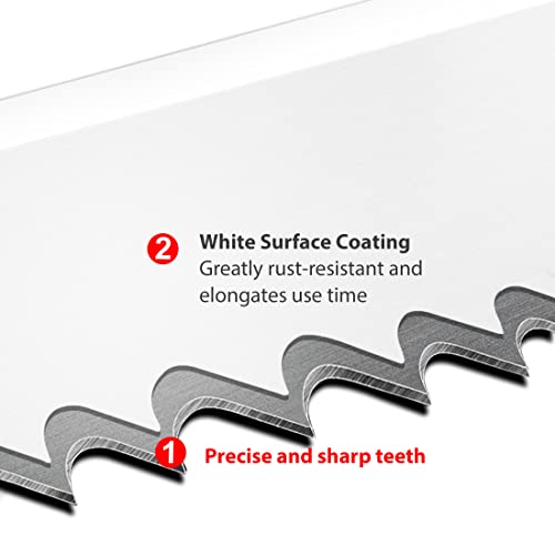 Hautmec 12" Hacksaw Blades Replacement Bi-Metal 32 Tpi High Speed Steel Grounded Teeth, Safe-Flex Hand Hacksaw Blade 2 Pack Ht0018-2Pc #TOP3