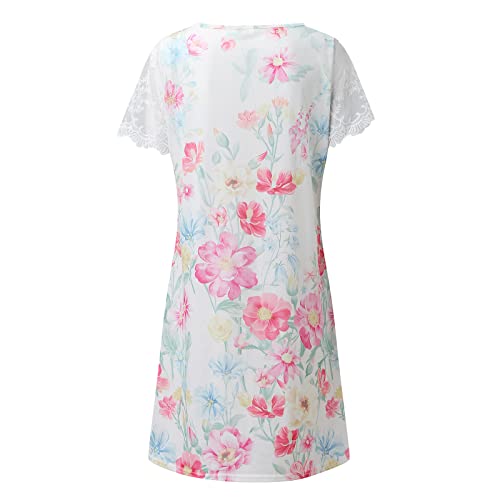 Swiss Dot Floral Wrap Maxi Dress With Sleeves White Floral Maxi Dress Women Dresses Summer Tie Front V-Neck Spaghetti Strap Button Down A-Line Backless Swing Midi Dress High Low For Women #TOP4