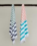 MUSH Extra Large Cabana Style Turkish Towel Bamboo - (90 X 160 Cms) - Ideal for Beach, Bath, Pool Et