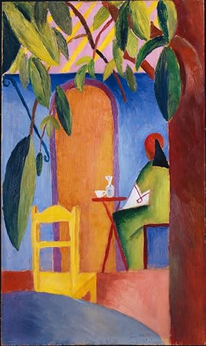 Cuadro moderno para salones apagados: óleo impreso Macke 60x90cm