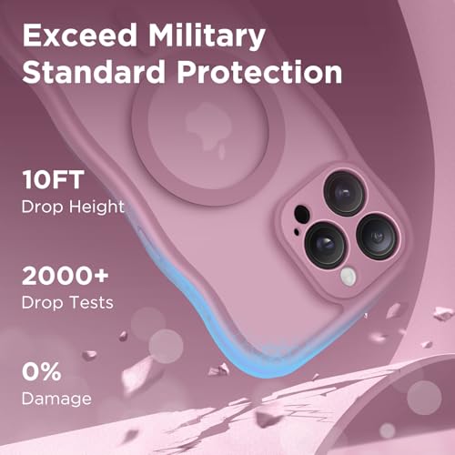 CAPRARO for iPhone 16 Pro Max Case for Women Girls, Upgraded [Full Camera Protection] [Compatible with MagSafe] Cute Wave Translucent Matte Phone Case for iPhone 16 Pro Max, Black Currant by CAPRARO - Used condition - Image 5