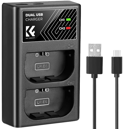 K&F Concept LP-E6/LP-E6N/LP-E6NH/LP-E6P [d Jobe[p [d\ Type-C USB Jdr[d CanonΉ EOS R6 mark IIAEOS R5/R6, EOS R, EOS 5D M