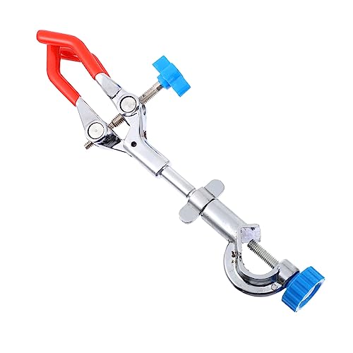 KICHOUSE 3 Lab Clip Adjust Jaw Clamp Test Tube Clamp Stand Flask Clip Clamp Extension Clamp Grip Condenser Holder Test Tube Holder Adjust Laboratory Clamp Condenser Lab Holder Iron Silver