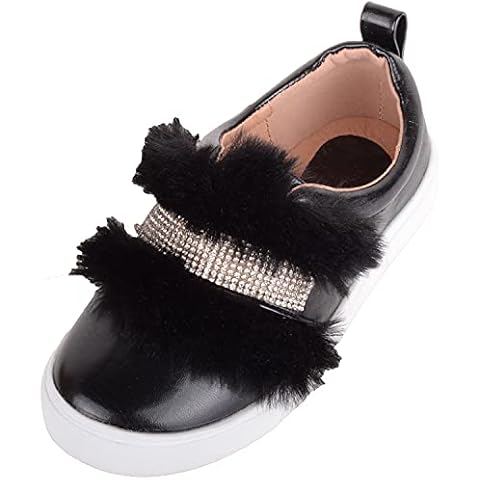 Faux Leather & Fur Casual Trainers for Girls Cover